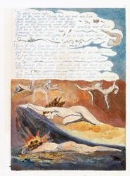 Ilustracja z „Europe: a Prophecy”, Lambeth, 1794 (atrament i toaleta na papierze)